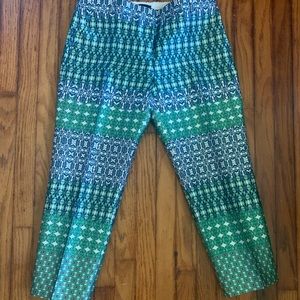 J Crew Print Crop Pants - Geometric Pattern